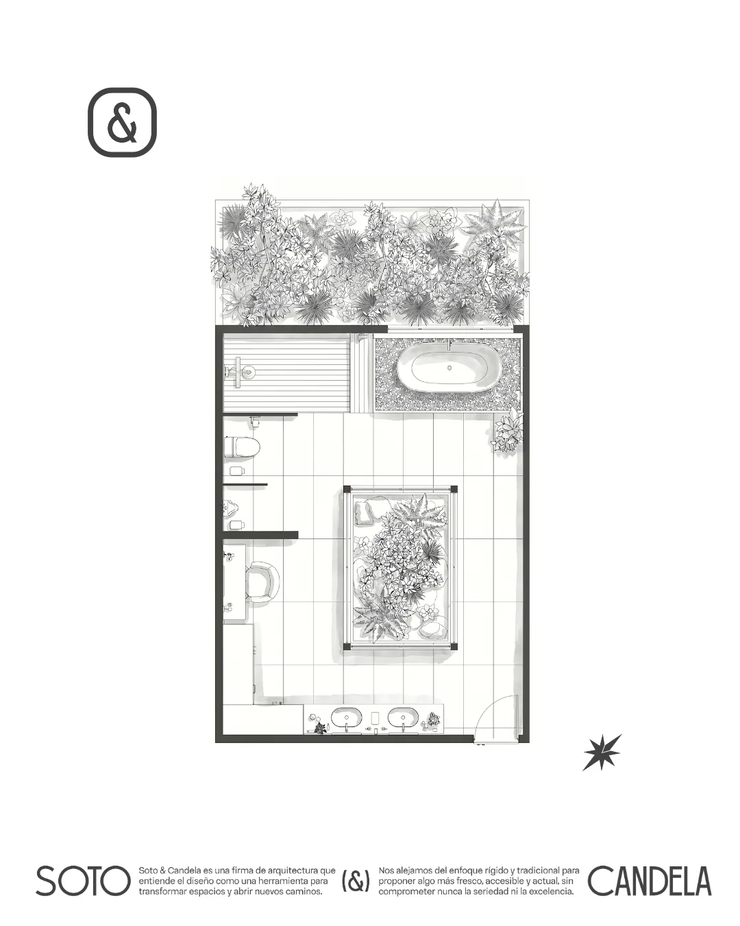 Plano técnico de baño